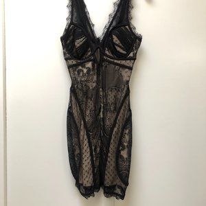 Black and nude lace Bebe dress. Size Small.